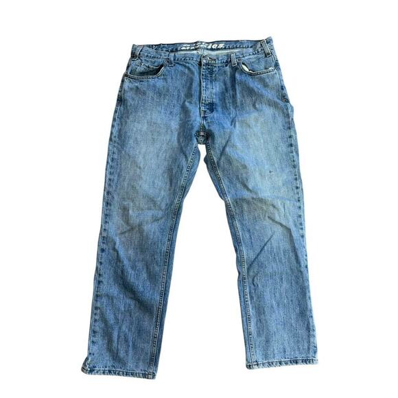 Dickies Mid Wash Straight Leg Blue Jeans Men's 38 Button Fly Casual Classic - Picture 3 of 10